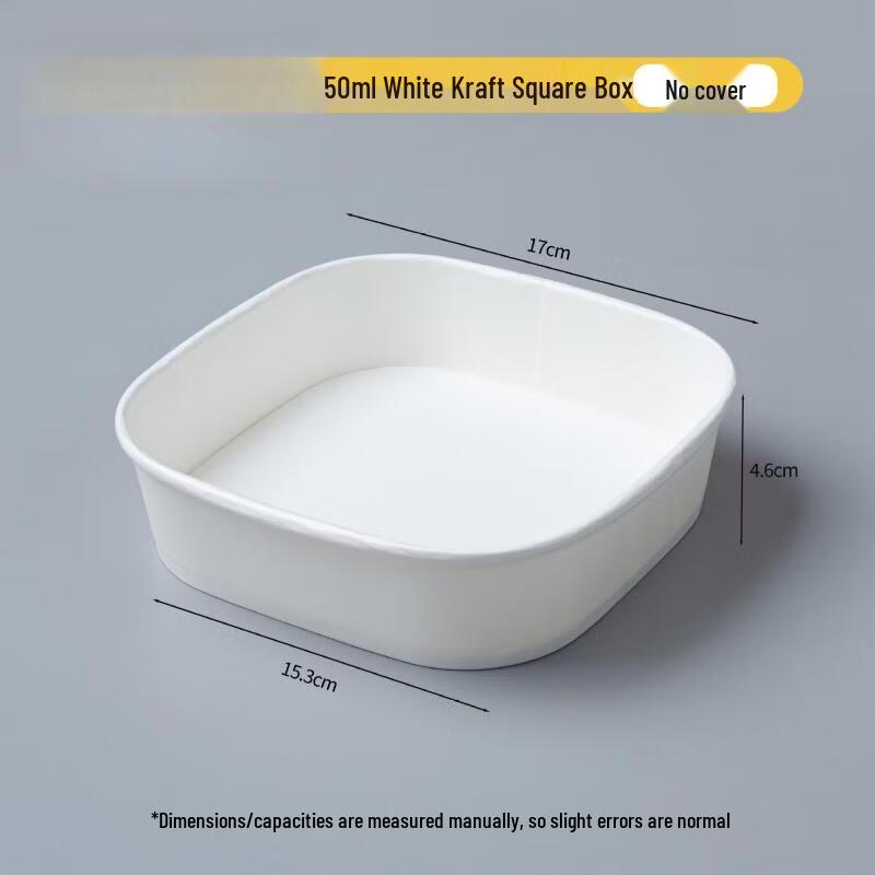 Disposable 750ml White Square Corn Starch Takeaway Containers
