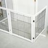 Dog Barrier Gate Freestanding Protective Gate with Feet 305 x 82 cm Wood Dog Gate Foldable Stair Safety Gate Dog Barrier Gate for Stairs, Doors