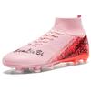 High quality large size high top football shoes men's football shoes lawn AG spike training shoes female student competition sports shoes