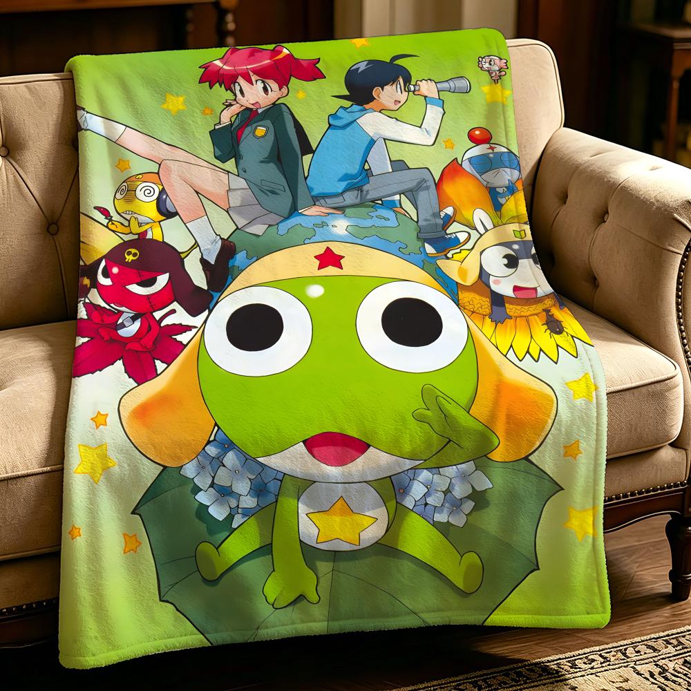 anime K-Keroro Gunso-o Throw Thick Comfort Flannel Quilt, Multi-scene Use Indoor Outdoor Daily Nap