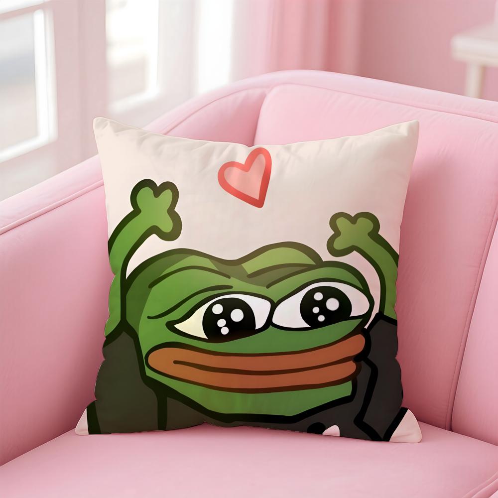 P-Pepe The Frog Cushion Cover Linen Pillowcase Cover Soft Decor For Sofa Home Room