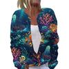 Women's Halloween Print Long Sleeve Knit Cardigan Button Up Sweater Coat Lightweight Comfortable Fit Seasonal Outerwear