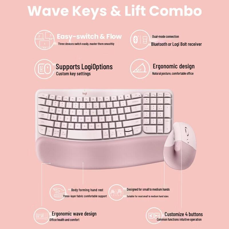 Logitech Wave Combo Ergonomic Wireless Desktop Set