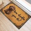 Schattige Goldendoodle Hond Antislip Deurmat, Grappige Tekst Entree Vloermat