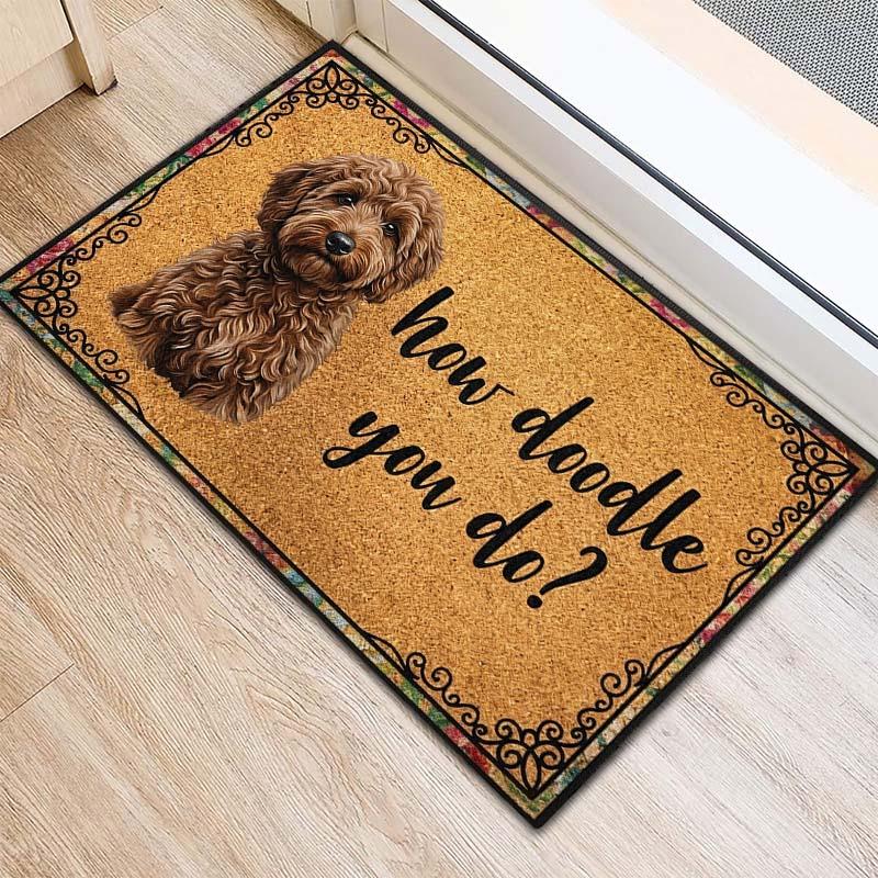 Cute Goldendoodle Dog Non-Slip Doormat, Funny Quote Entryway Floor Mat 40x60cm( 15x23in )
