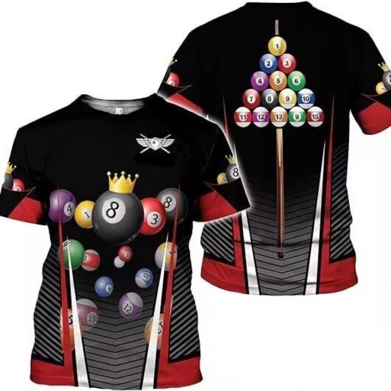 T-shirt Stampa Digitale 3D Top Manica Corta da Ragazzo e Uomo Versatile Traspirante