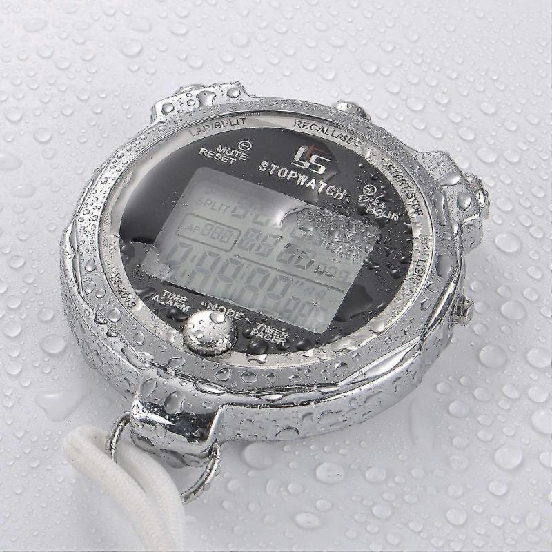Stopwatch Metal Stopwatch Timer With Backlit Multi Lap Memory Digital Stop Watch For Coaches -JA less