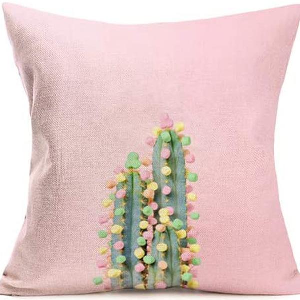 Popular Green Plant Linen Pillowcase Modern Simple Home Sofa Living Room Pillow Cushion