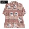SUN SURF [MUSASHIYA] Stainless Steel30211 Sankin-Kotai Short Sleeve Rayon Aloha Shirt Tops S BrownUsed