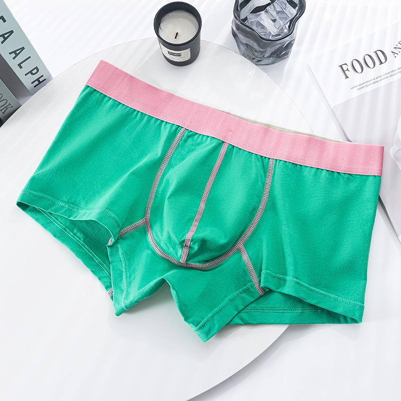 Men's Mid-Waist Breathable Cotton Boxer Briefs with Antibacterial Graphene Crotch