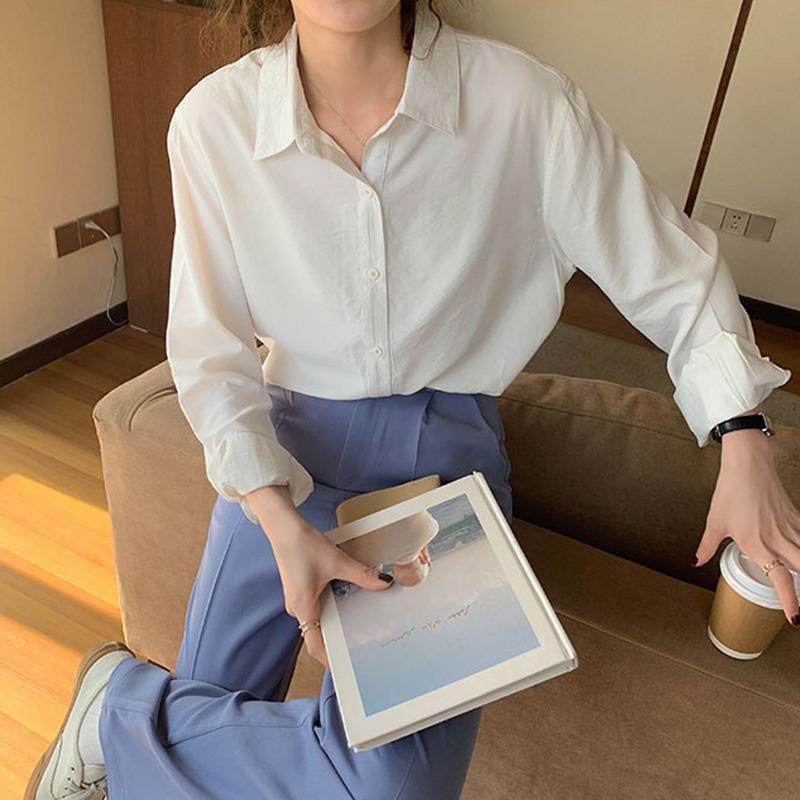 Girls Cream Top Gentle Temperament Draped Loose Candy Long Sleeve Shirt Jacket