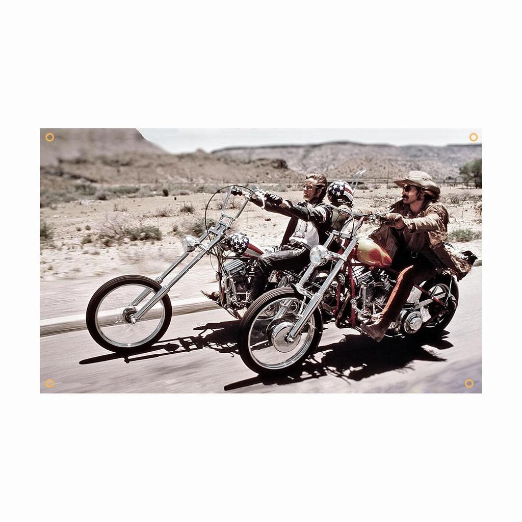 90X150CM Easy Motorcycle Riders Poster Flag Wall Hanging Tapestry Room Decor Double Penetration for Room Decor Dormitory Decor