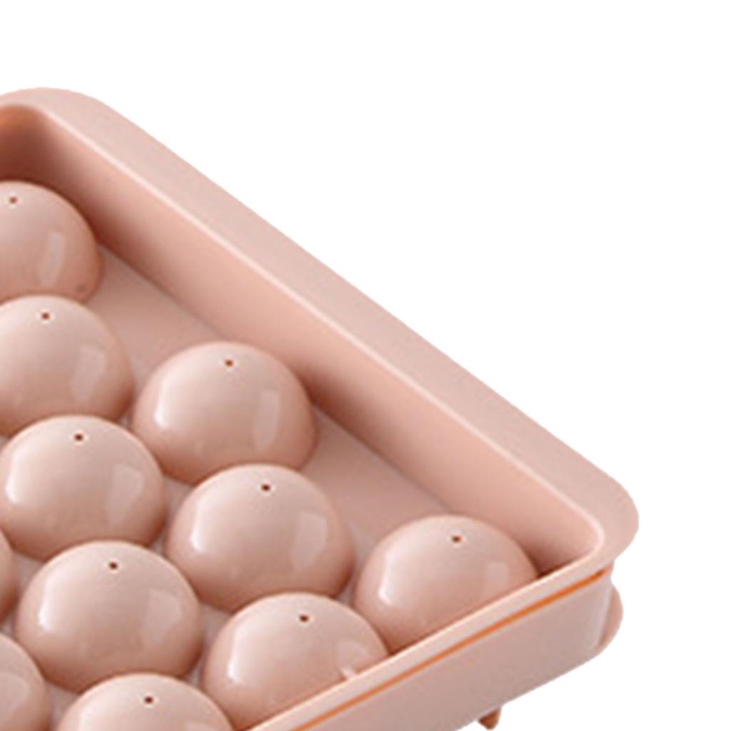 33 Grid Ice Cube Tray Easy Release Flexible Ice Cube Mold with Lid for Cocktail Freezer Pink