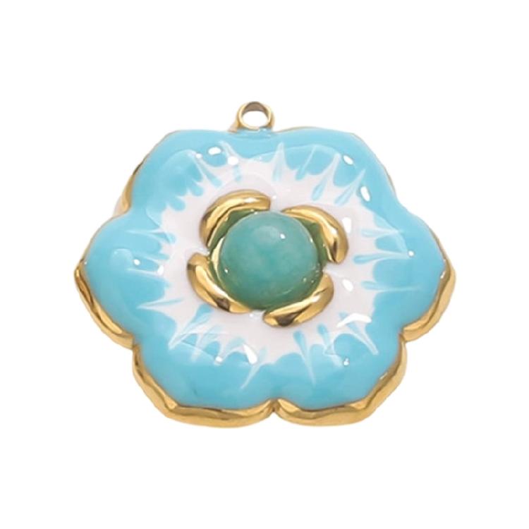 Polierte Lebendige Florale Anhängerkomponente Für Individuelle Halsketten Armbänder Ohrringe Basteln