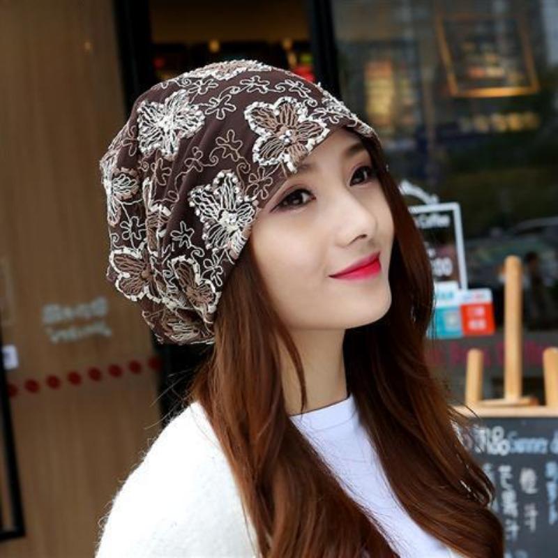

Women s Summer Thin Head-Wrapping Hat Korean Style Headscarf Hat Casual Breathable Pull-On Hat one size