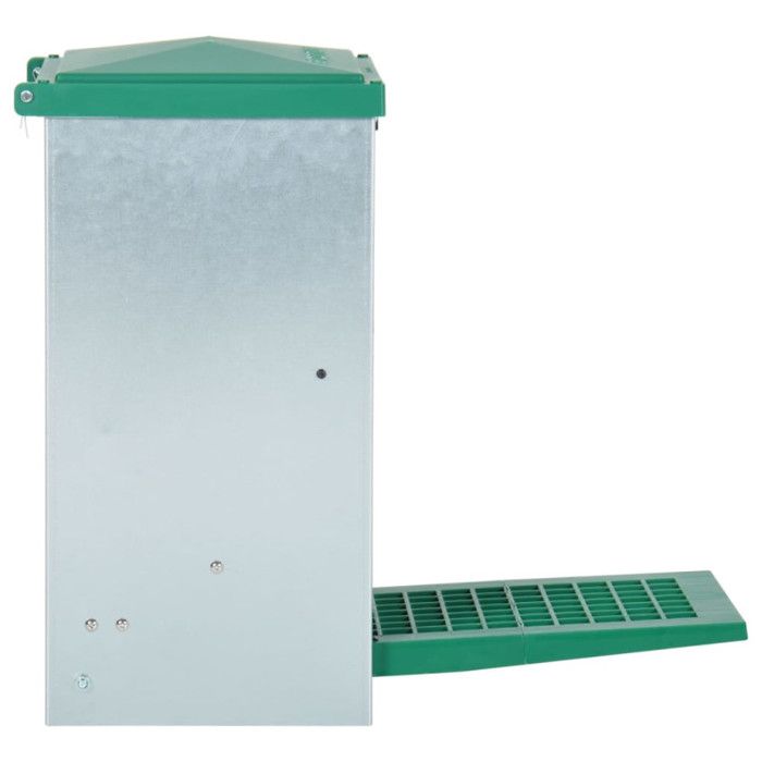 Mangeoire automatique pour volailles - vidaXL - Vert - Métal - Extérieur - 8 kg de capacité