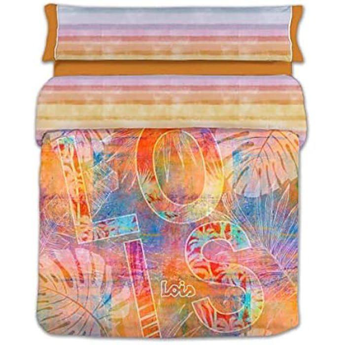 Parure de lit réversible Lois - Modèle Corso - 150 x 200 cm - 50% coton, 50% polyester