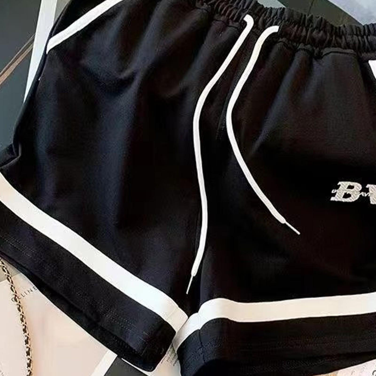 Комплект из двух частей женских модных и возрастных повседневных шорт с вышивкой — фото 5