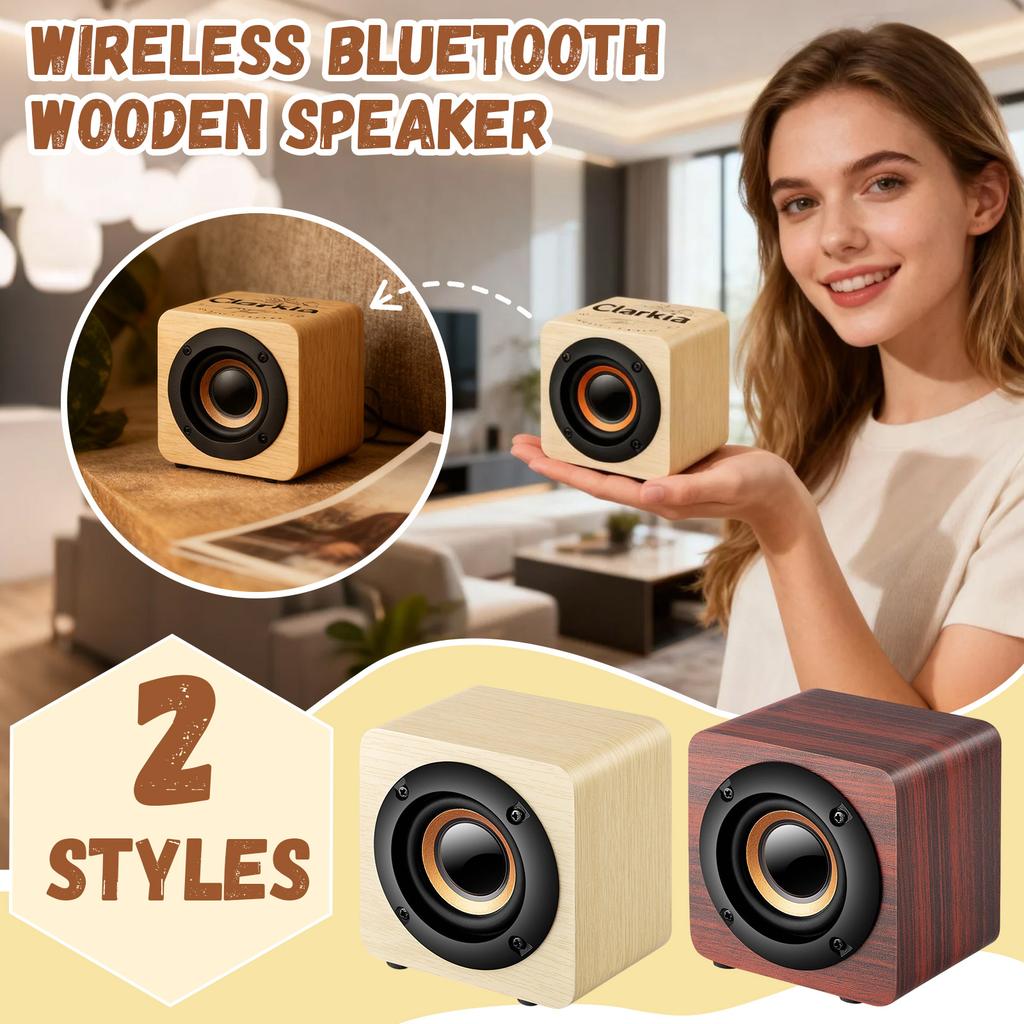 Personalized Customized Wireless Bluetooth Square Wooden Speaker