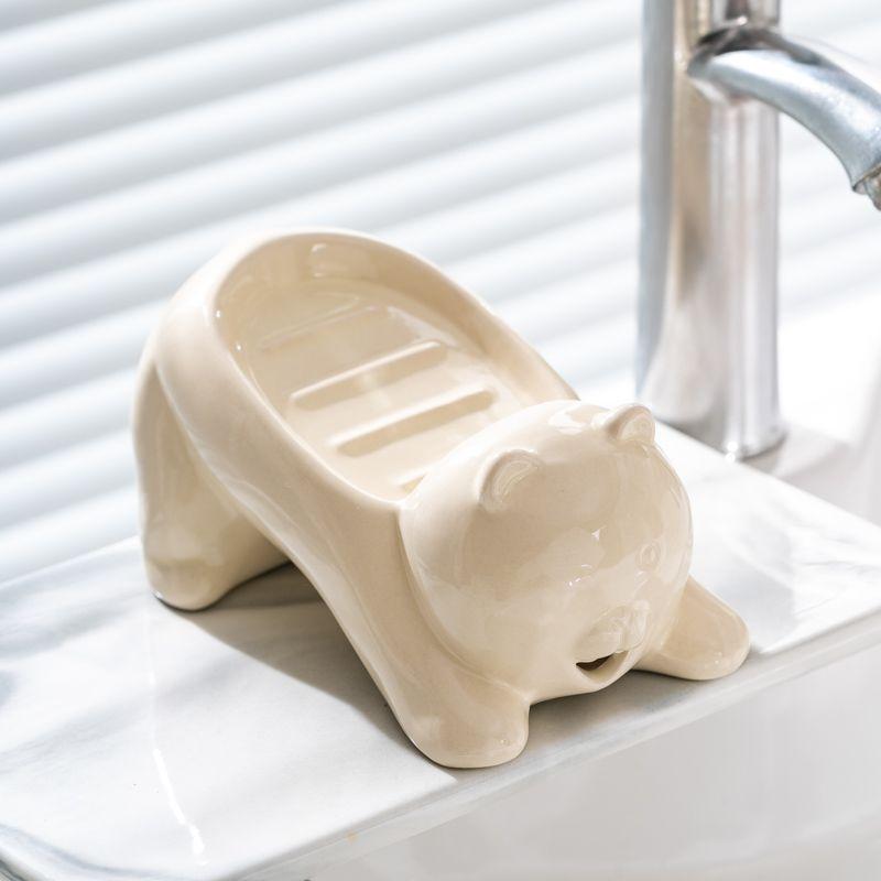 

Мультяшная кошка керамическая мыльница для дома, ванной комнаты, креативная мыльница, слив для раковины M