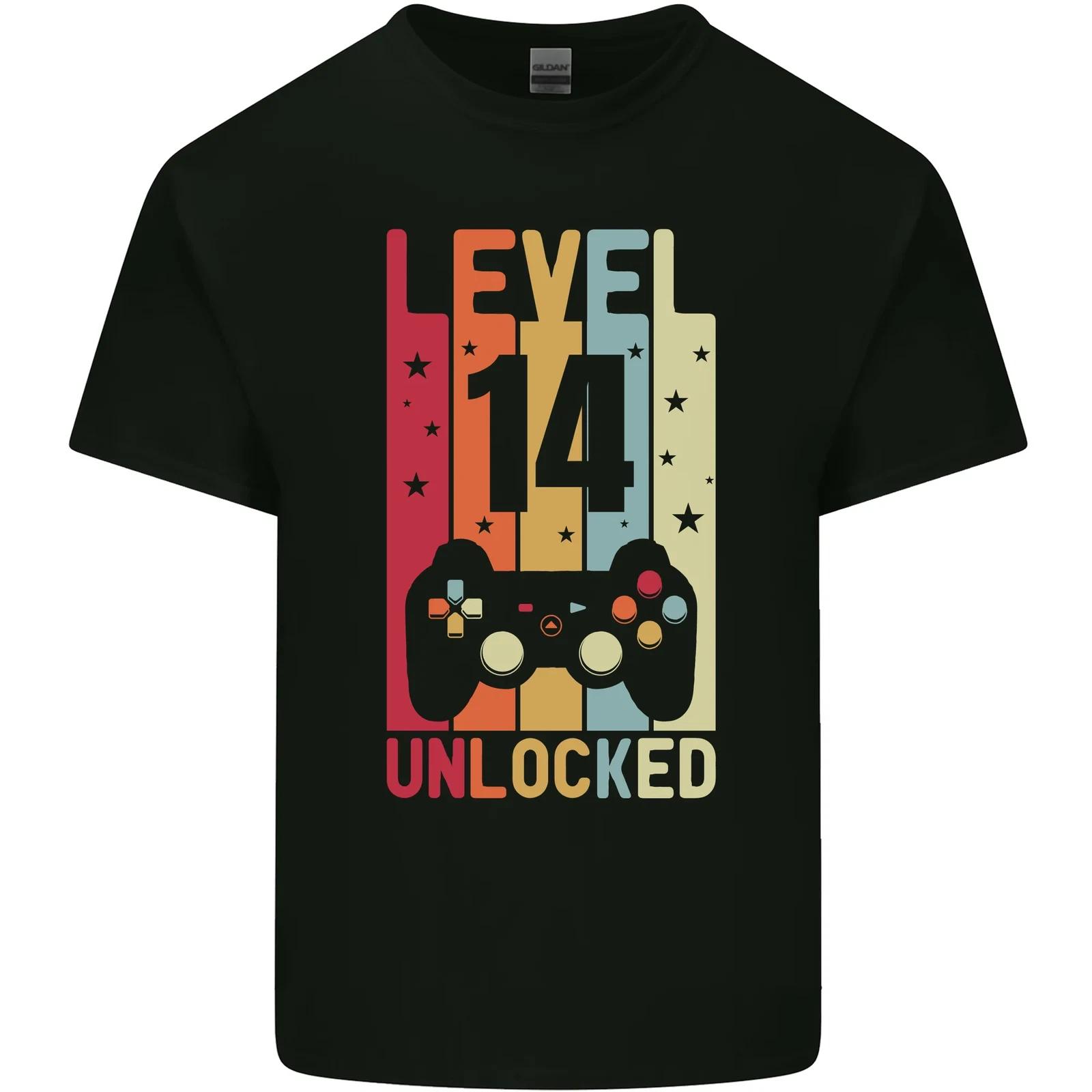 14th Birthday 14 Year Old Level Up Gamming Kids T-Shirt Childrens 2XL