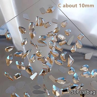 50 ks Mini kosočtvercové nehtové ploché dno nehtové umění drahokamy oslnivý manikúrní tip 3D dekorace nehtového umění