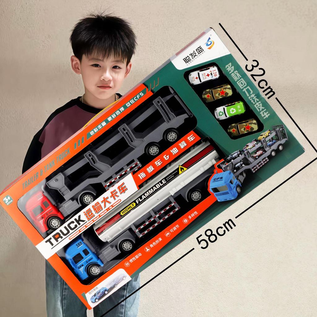 Free Shipping Pull-Back Construction & Firefighting Vehicle Toy Set for Boys - Ideal Gifts for Kindergarten Students