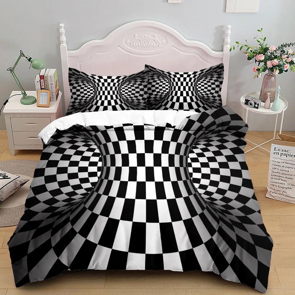 Space Tunnel 3D Bedding Set King Queen Double Full Twin Single Size Duvet Cover Pillow Case Friends Bed Linen Set