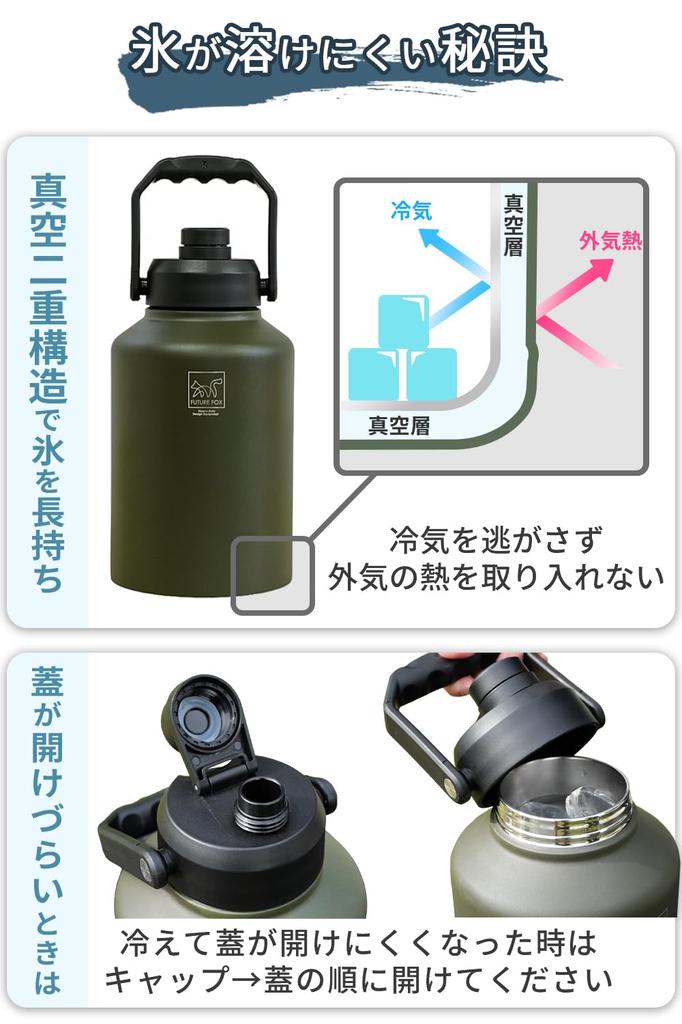 FUTUREFOX Ice Container Jug Ice Container Camping Outdoor Gallon 1.9L/3.8L (1 (Approx. 3.8L))