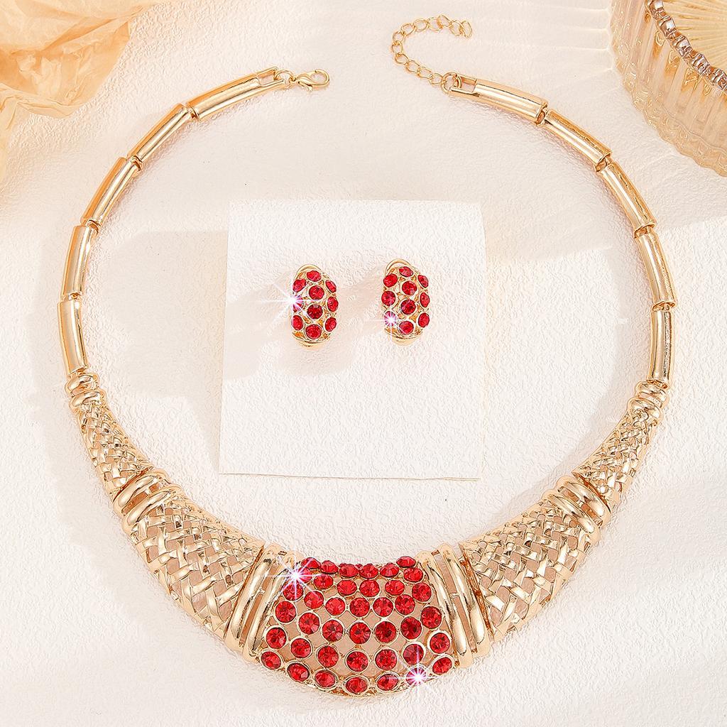 Set di gioielli di moda, collana e orecchini per donne e signore