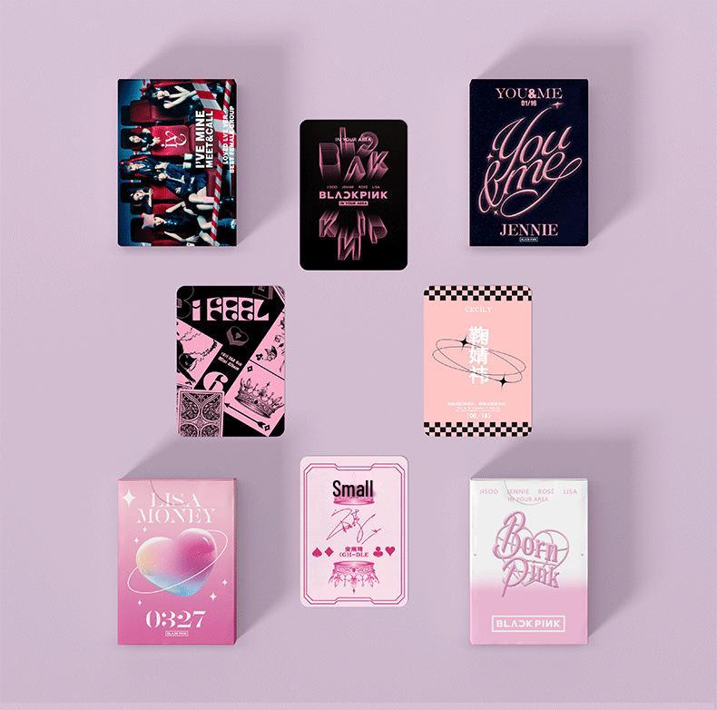 Qianxiangyin Laser LOMO Cards & Album Set - 55 Small 3-Inch Cards with Sleeves