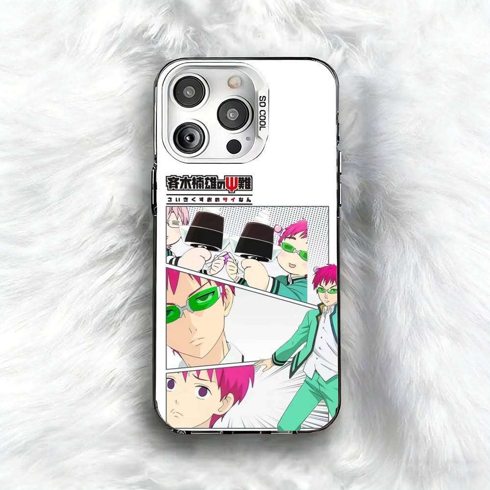 Anime Boy S-Saiki Kusuo Phone Case For iPhone 16 17 15 14 12 13 Pro Max Black Color Shockproof Cover