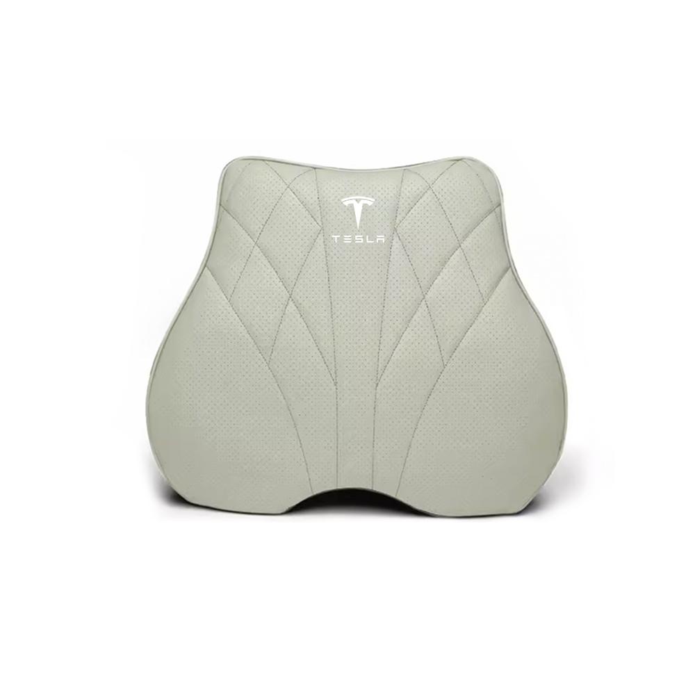 Car Leather Seat Headrest Lumbar Back Support Cushion Neck Pillow For Tesla Model 3 Model Y Model S X Cybertruck Roadster SpaceX