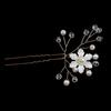 1 Piece Satin Flower Pearl Crystal Hairpin, Forest Fairy Style, Suitable for Bridal Look / Daily Updos / Party Wear