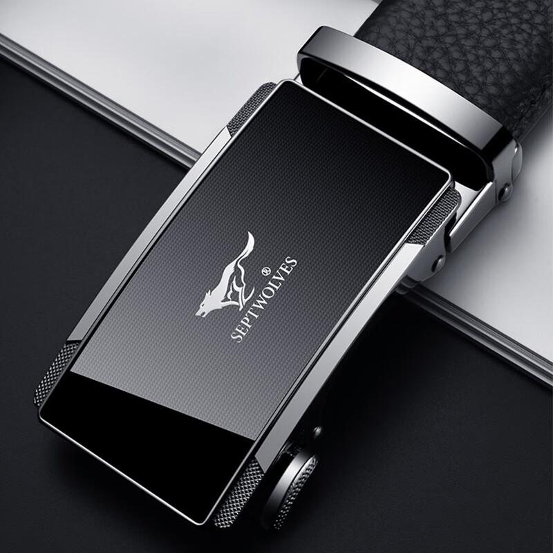 Septwolves Men's Genuine Leather Automatic Buckle Belt