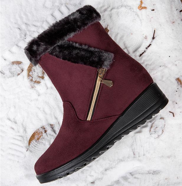 Zimní dámské teplé boty Boční řetízek Vysoké kotníkové Středně vysoké sněhule Protiskluzové Módní bavlněné boty Pohodlné Boty s rovnou podrážkou Velká velikost