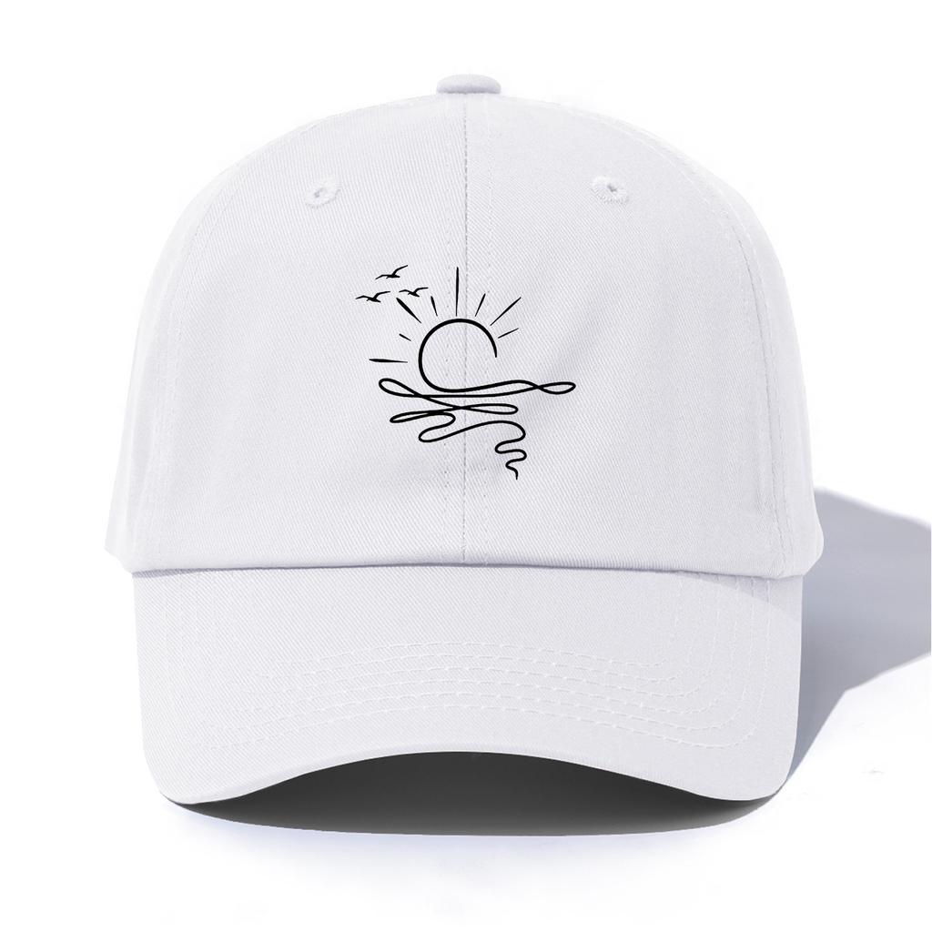 1pc Sunrise Print Baseball Cap for AdultsMinimalist Retro Style Casual Soft Adjustable Dad HatPerfect As Gift