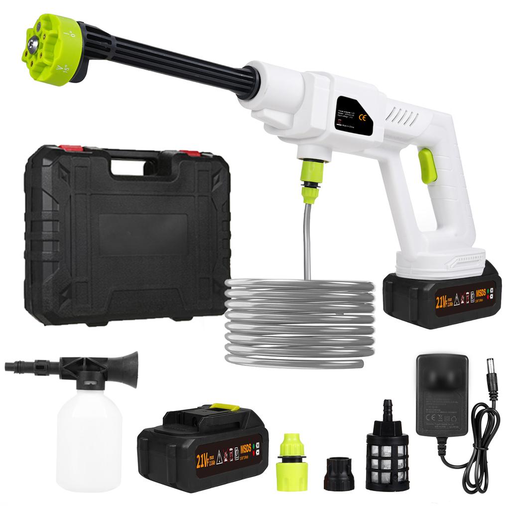 Handheld Pressure Washer Portable Powerful 21V Car Wash Gun with Rechargeable 1500*10mah Battery