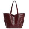 Leren Look Tote Bag met Studs Dames Oversized Schoudertas met Elegant Ontwerp Grote Capaciteit Klinknagel Tas