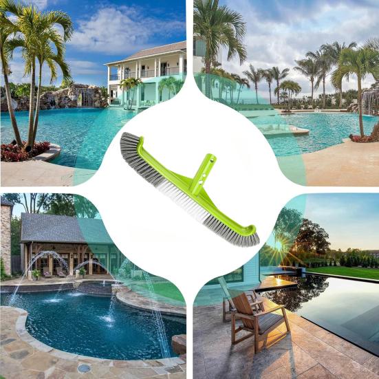 Kartáč na čištění bazénu Teleskopická dlouhá rukojeť Tvrdé štětiny Všestranný kartáč na bazén Snadná instalace Čisticí nástroj