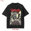 Berserk Skull Knight Guts Washed T Shirt Vintage Designer Clothes Stretched Comfortable Slightly Soft Versatile Homme Vintage