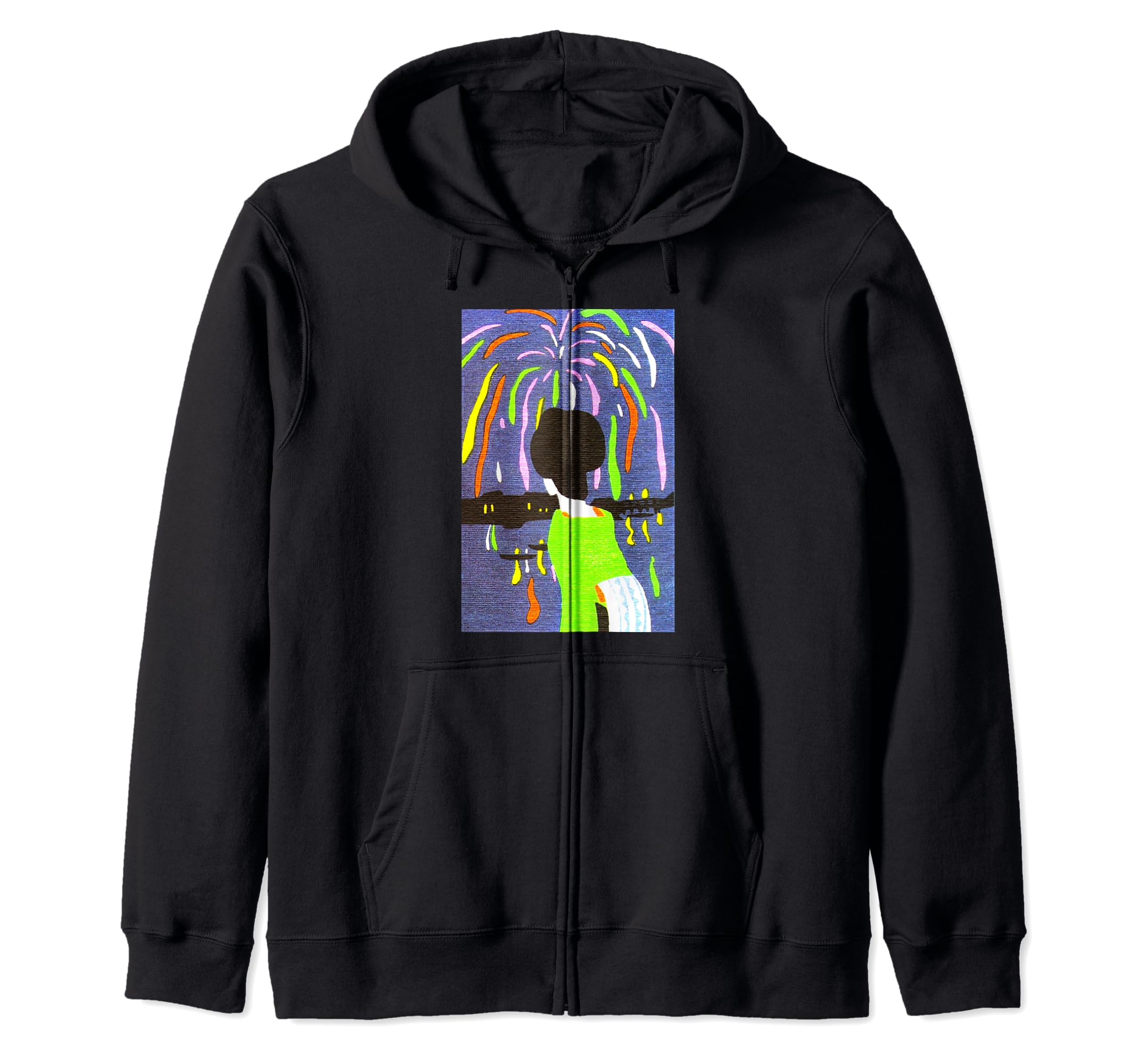 

Fireworks by Yumeji Takehisa, 1915, Zip-Up Hoodie