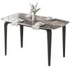 Dining Table for 4, Modern Kitchen Table with Sintered Stone Tabletop, Metal Legs, Brown