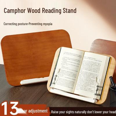 Children's Adjustable Reading Stand - Solid Wood Foldable Book Holder with Height Adjustment