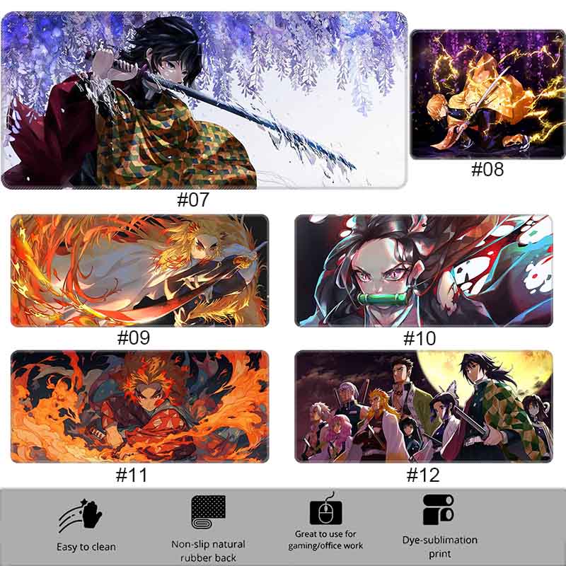 Anime Grils MouseMat Overwatch Gamer Cool Mouse Pad D_Demon Slayer Gamer Cabinet Large Non-Slip Mousepad XXL Keyboard Mat
