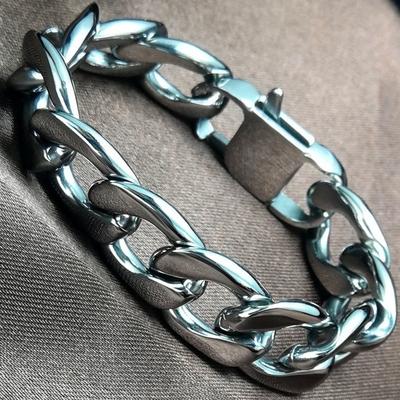 Nerezová ocel 16 mm široký náramek Cuban Link Šperky pro muže, chlapce