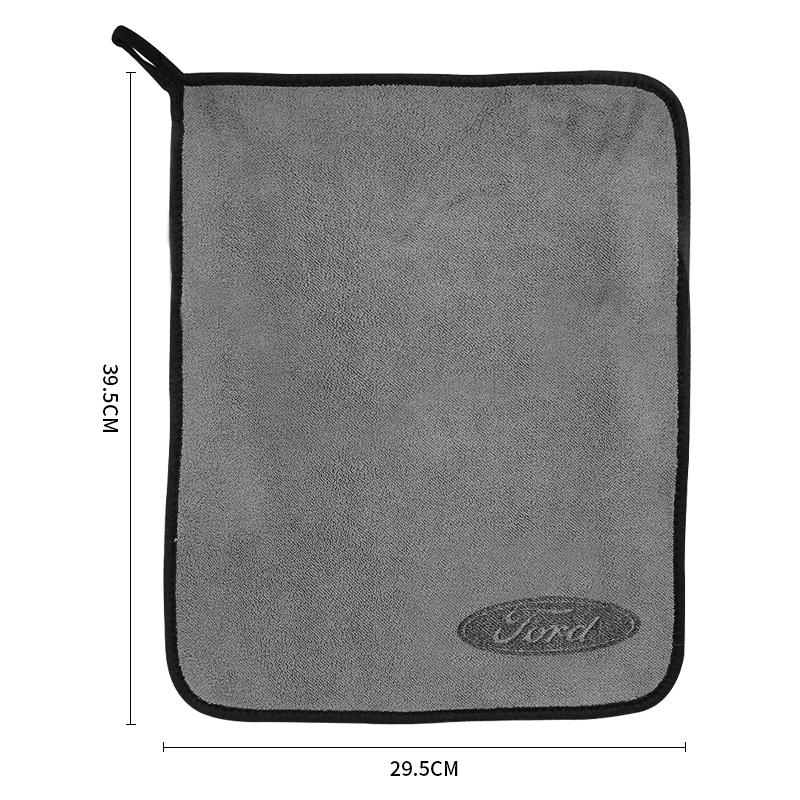 Car Wash Microfiber Towel Auto Emblem Cleaning Drying Rag Cloth For Ford Fiesta Ranger Focus MK3 Kuga Mondeo Fusion Accessories
