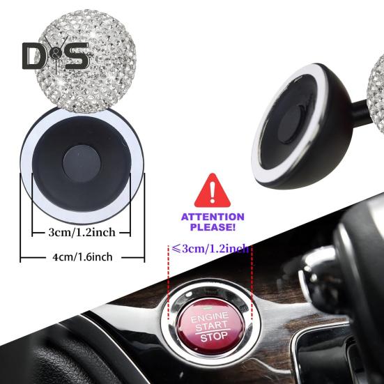 Decorative Car One-Button Start Lever Ornament Easy To Install Shiny Rhinestone Ball-bar Rocker Joystick Car Interior Accessories