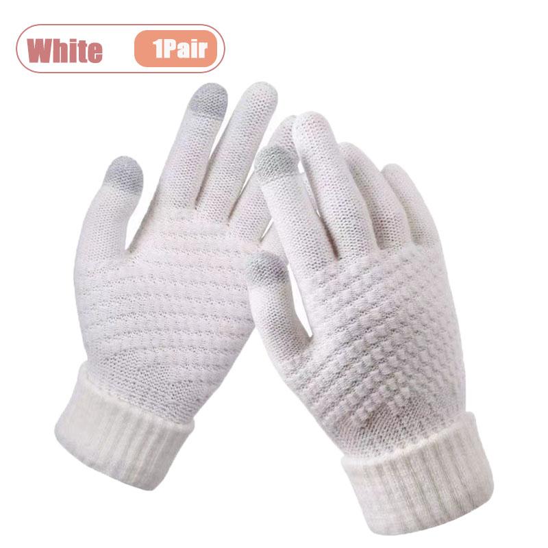 1-20Pairs Touchscreen Winter Gloves with Pineapple Design Fleece Lined Thick Warm Gloves for Students Cycling and Cold Weather