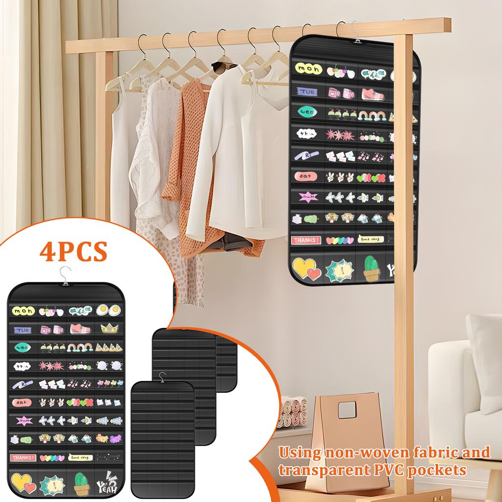 2/4 Stück Sticker Display Organizer Tragbare Aufbewahrungstasche für Tape, Abzeichen, Karten, Knöpfe, Broschen für Bastler, Sammler, Verkäufer